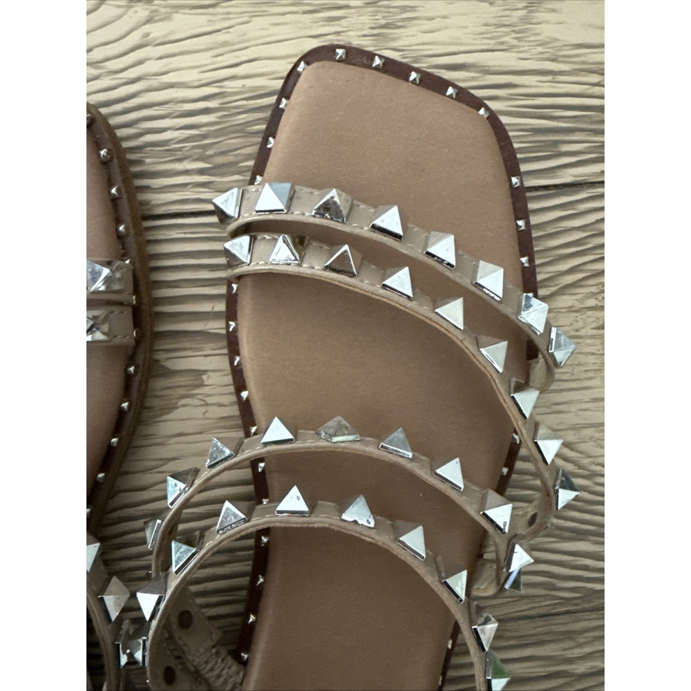 Steve Madden Studded Sandals Women's Size 7.5 Square Toe - Picture 3 of 5